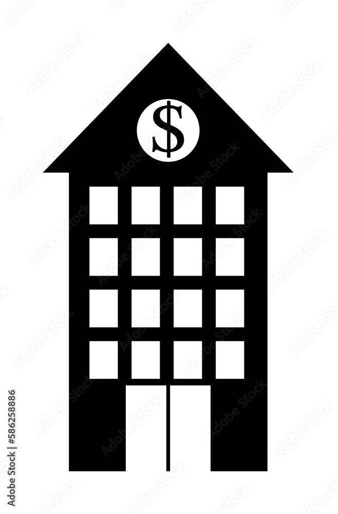 Poster bank building icon. element of banking and finance icon for mobile concept and web apps. glyph style