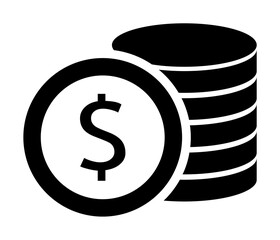 dollar coins icon. Element of banking and finance icon for mobile concept and web apps. Glyph style dollar coins icon can be used for web and mobile. Premium icon