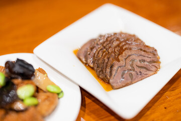 Slice of Taiwanese braised beef dish