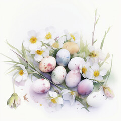 Easter Beauty With Flowers Elegant Calming Carefully Set