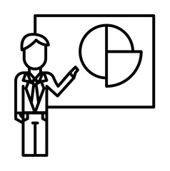 Corporate and business, analysis, business man, presentation, report icon
