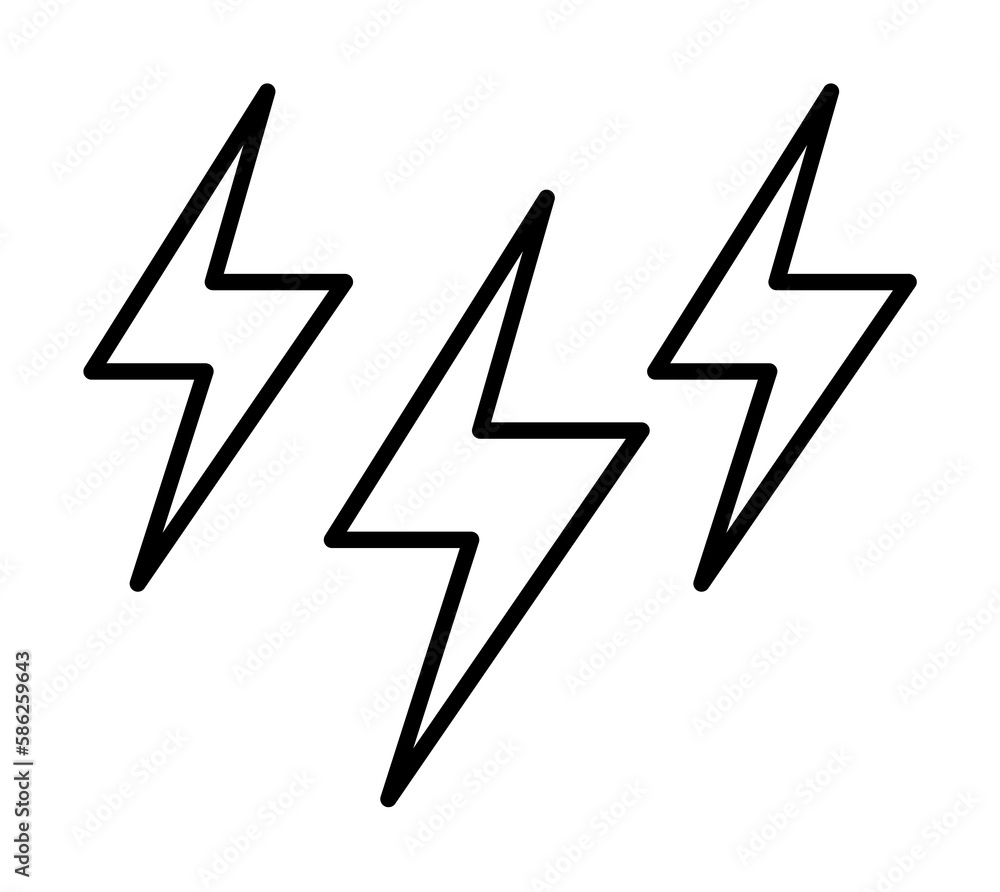 Poster lightening outline icon. element of ecology icon for mobile concept and web apps. thin line lighteni
