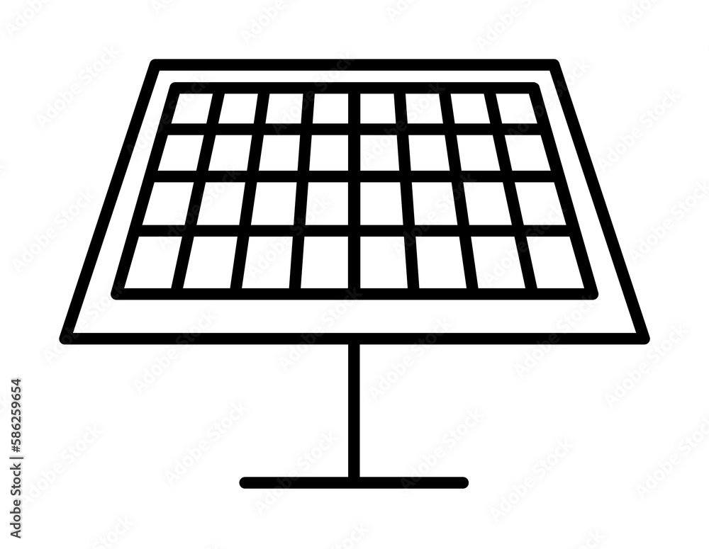 Poster solar panel outline icon. element of ecology icon for mobile concept and web apps. thin line solar p