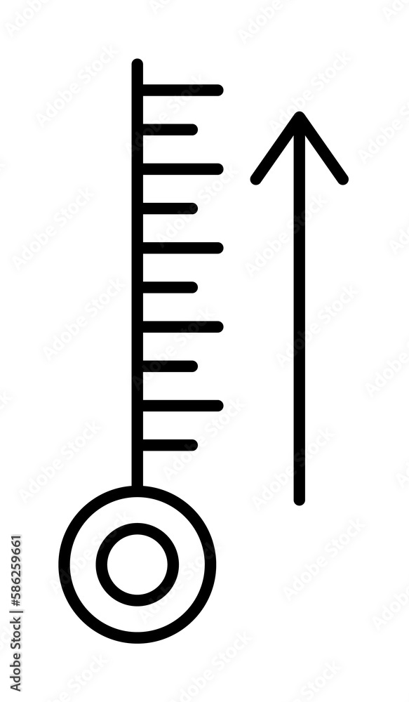 Poster thermometer, high temperature outline icon. element of ecology icon for mobile concept and web apps.