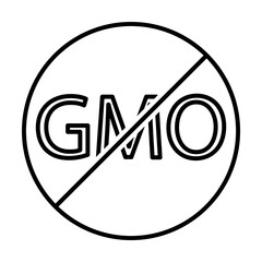 No GMO outline icon. Element of ecology icon for mobile concept and web apps. Thin line No GMO can be used for web and mobile on white bakgorund