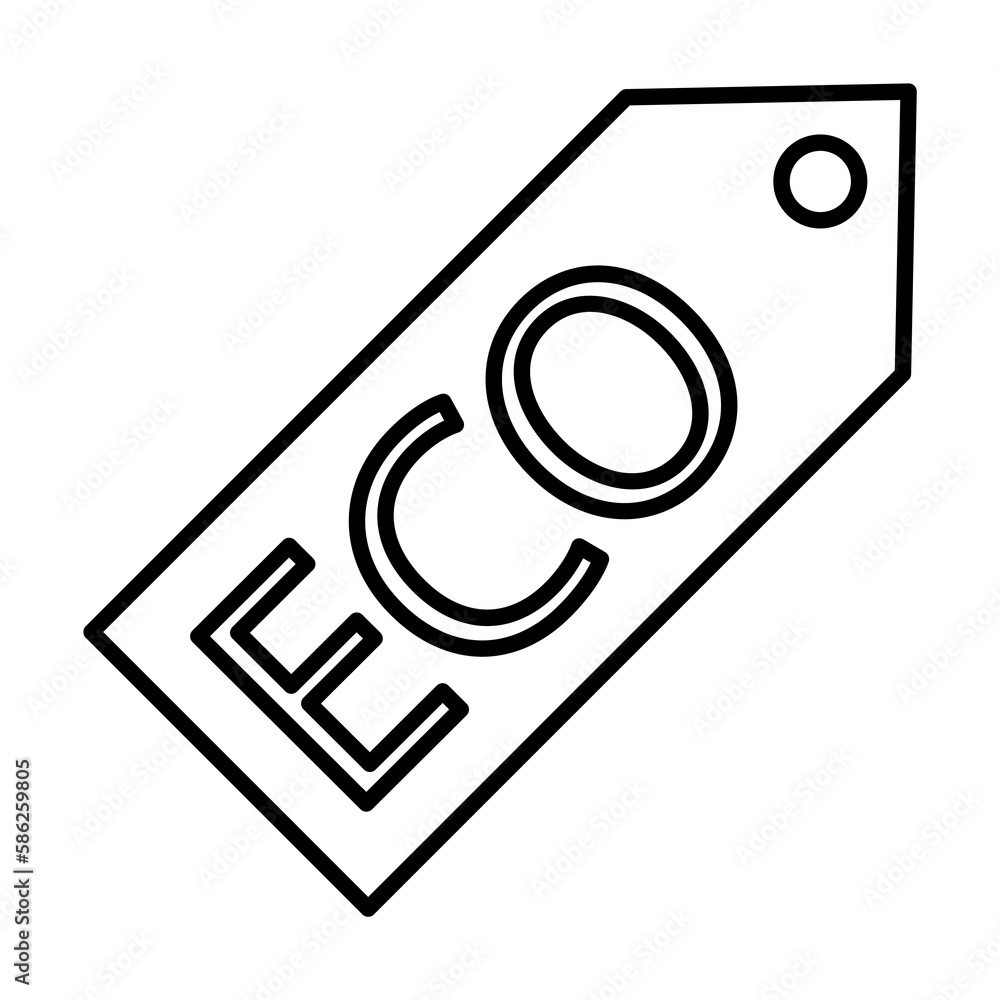 Poster eco tag outline icon. element of ecology icon for mobile concept and web apps. thin line eco tag can