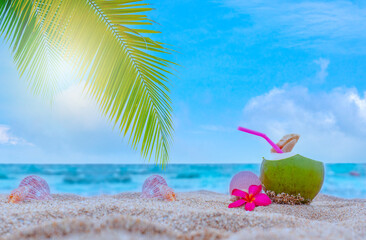 Beautiful palms and beach in the tropics    Thailand.