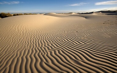 Fototapeta na wymiar Sand dunes in the desert. Generative AI technology.