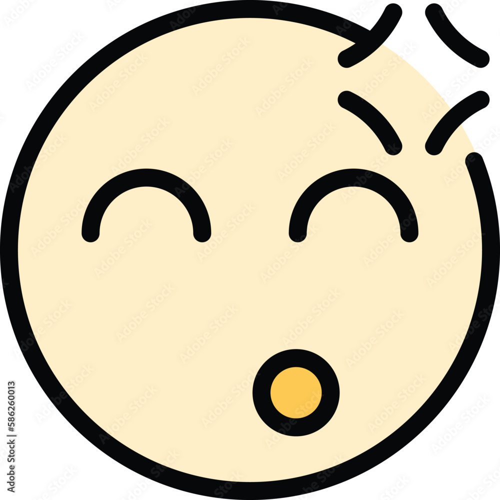 Poster thinking emoji icon. outline thinking emoji vector icon for web design isolated on white background 