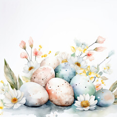 Obraz na płótnie Canvas Easter Beauty With Flowers Elegant Calming