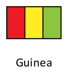 National flag of Guinea in simple colors with name icon