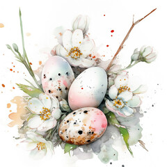 Obraz premium Easter Beauty With Flowers Elegant Calming Carefully Set