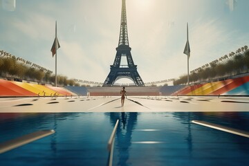 Paris 2024 olympic games, generative ai - obrazy, fototapety, plakaty