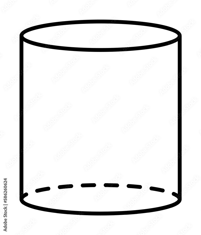 Poster geometric shapes, cylinder icon. simple line, outline 3d figures icons for ui and ux, website or mob