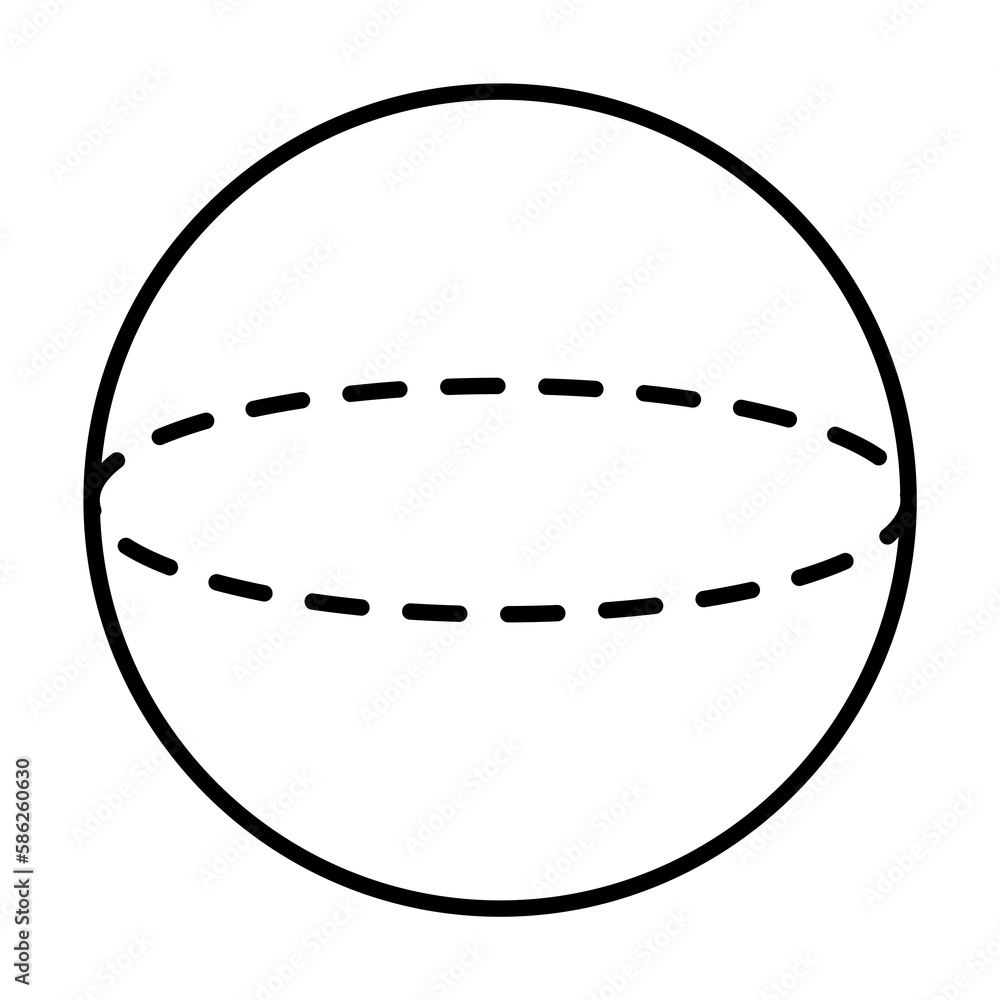 Poster geometric shapes, sphere icon. simple line, outline 3d figures icons for ui and ux, website or mobil