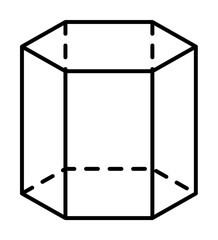 Geometric shapes, hexagonal prism icon. Simple line, outline 3d figures icons for ui and ux, website or mobile application