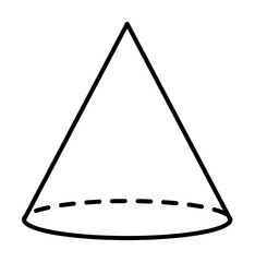 Geometric shapes, cone icon. Simple line, outline 3d figures icons for ui and ux, website or mobile application