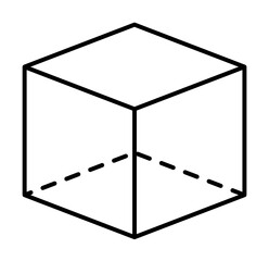 Geometric shapes, cube icon. Simple line, outline 3d figures icons for ui and ux, website or mobile application