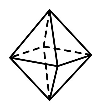 Geometric shapes, octahedron icon. Simple line, outline 3d figures icons for ui and ux, website or mobile application