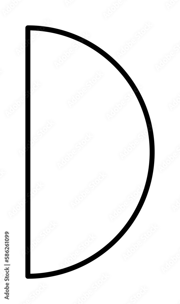 Aufkleber geometric shapes, half circle icon. simple line, outline 3d figures icons for ui and ux, website or 