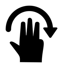 Obraz premium Hand, fingers, gesture, swipe, rotate, right icon. Element of hand icon for mobile concept and web apps. Detailed Hand, fingers, gesture, swipe, rotate right icon