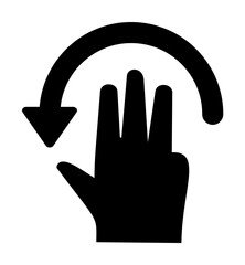 Hand, fingers, gesture, swipe rotate, left icon. Element of hand icon for mobile concept and web apps. Detailed Hand, fingers, gesture, swipe rotate, left icon can be used for web