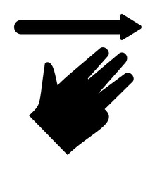 Hand, fingers, gesture, swipe, right icon. Element of hand icon for mobile concept and web apps. Detailed Hand, fingers, gesture, swipe, right icon can be used for web and mobile