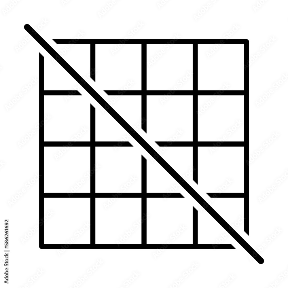 Poster grid off sign icon. element of image sign for mobile concept and web apps illustration. thin line ic