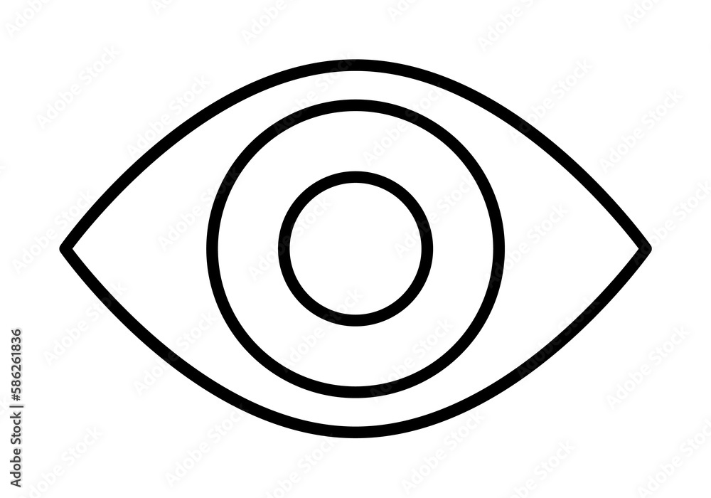 Poster red eye sign icon. element of image sign for mobile concept and web apps illustration. thin line ico