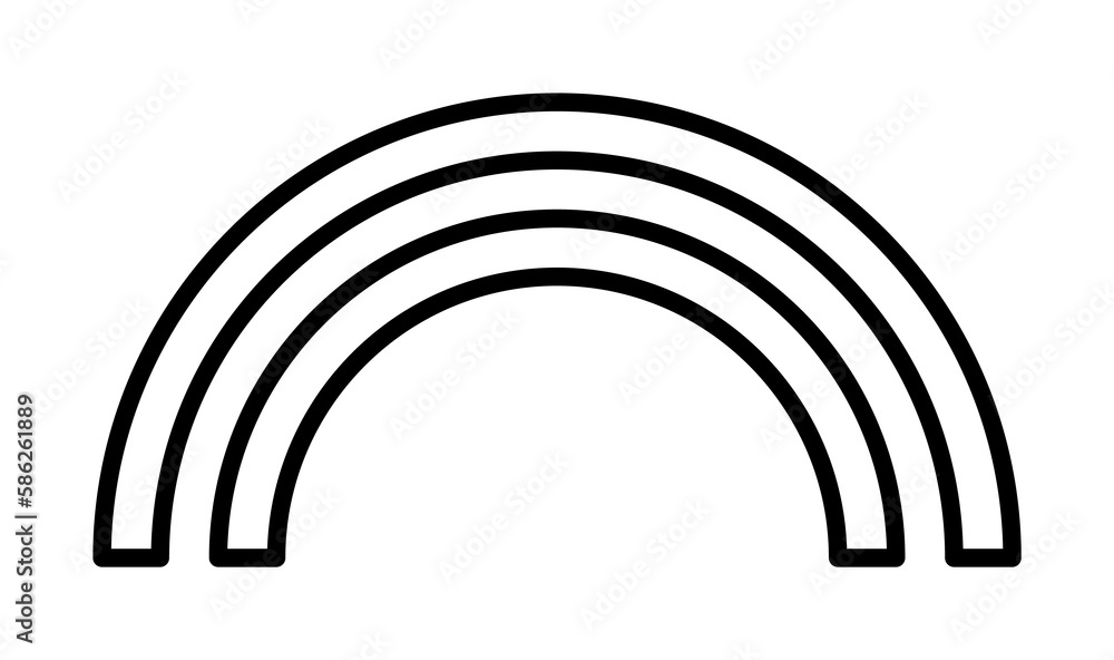 Poster semicircles sign icon. element of image sign for mobile concept and web apps illustration. thin line