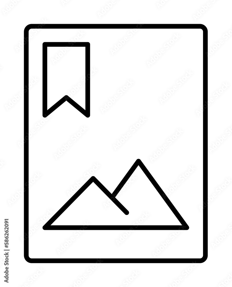 Poster photo mark sign icon. element of image sign for mobile concept and web apps illustration. thin line 