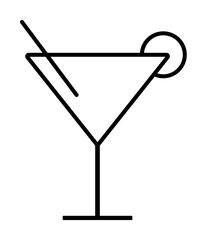 cocktail glass simple line icon