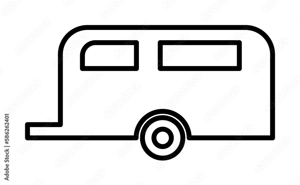 Poster rv park sign icon. element of navigation sign icon. thin line icon for website design and developmen