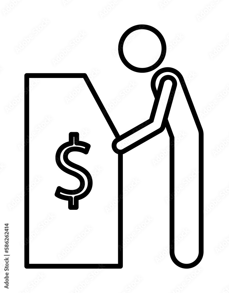 Poster atm sign icon. element of navigation sign icon. thin line icon for website design and development, a