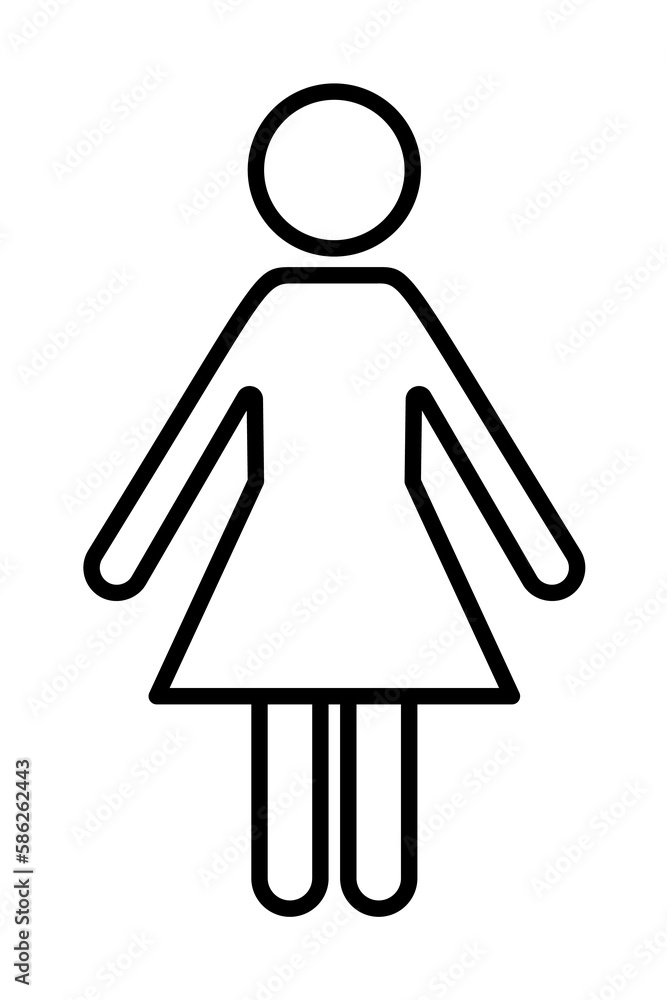 Poster female sign icon. element of navigation sign icon. thin line icon for website design and development