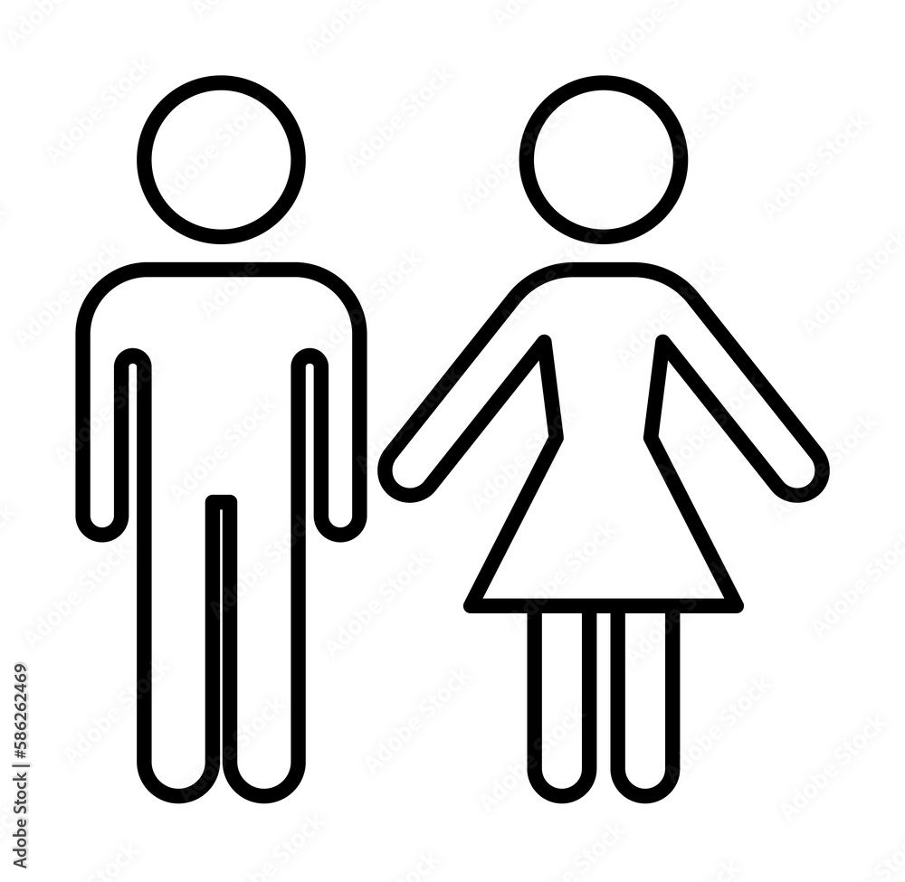 Poster toilet sign icon. element of navigation sign icon. thin line icon for website design and development