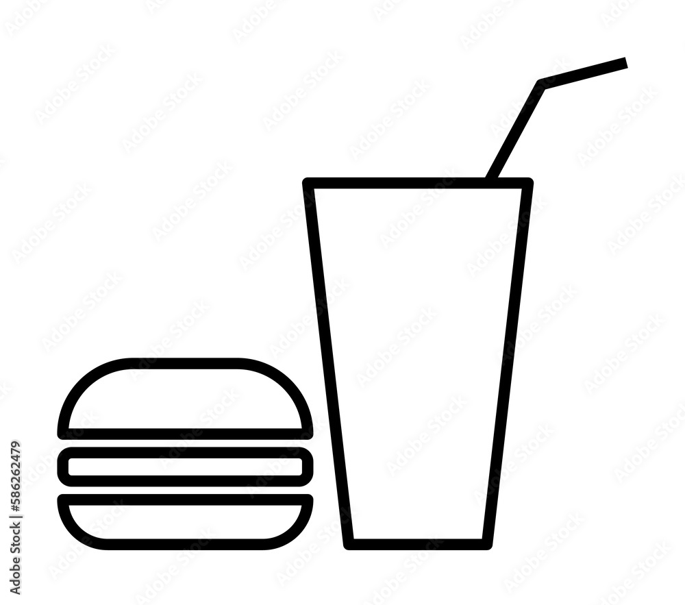 Aufkleber food sign icon. element of navigation sign icon. thin line icon for website design and development, 