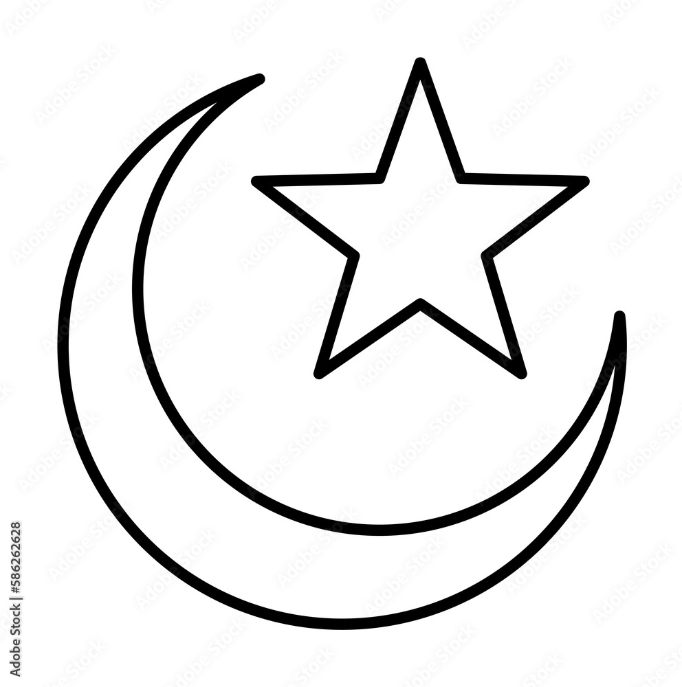Aufkleber mosque sign icon. element of navigation sign icon. thin line icon for website design and development