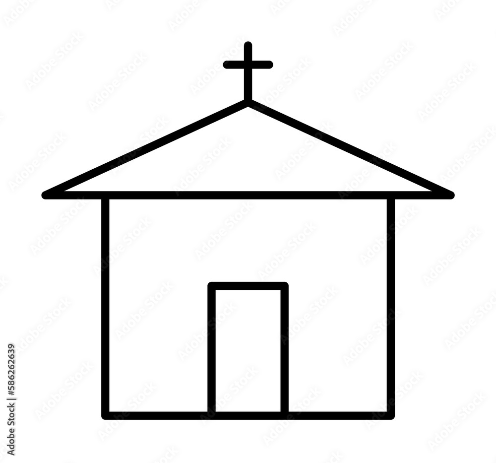 Poster church sign icon. element of navigation sign icon. thin line icon for website design and development