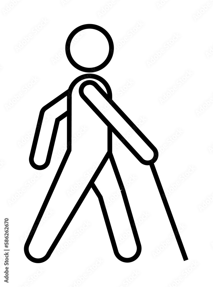 Poster low vision access sign icon. element of navigation sign icon. thin line icon for website design and 