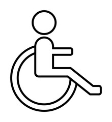 wheelchair sign icon. Element of navigation sign icon. Thin line icon for website design and development, app development. Premium icon