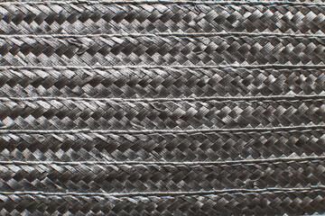Black textured surface of wicker woven basket
