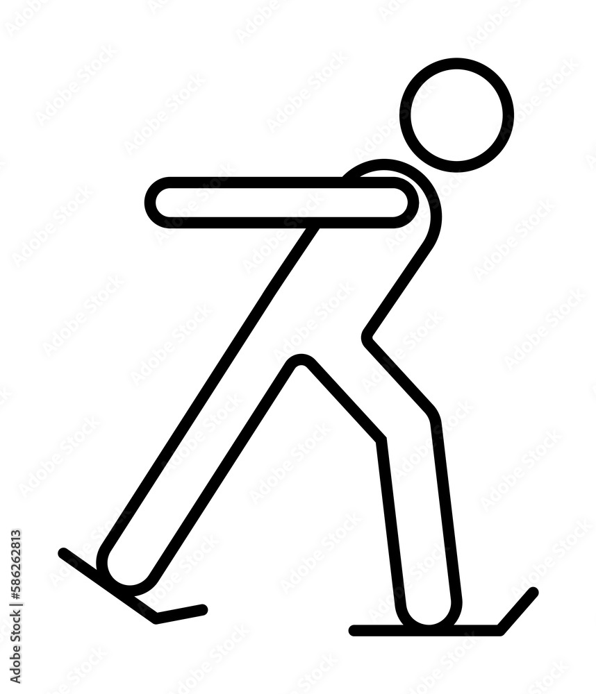 Poster ice skating sign icon. element of navigation sign icon. thin line icon for website design and develo