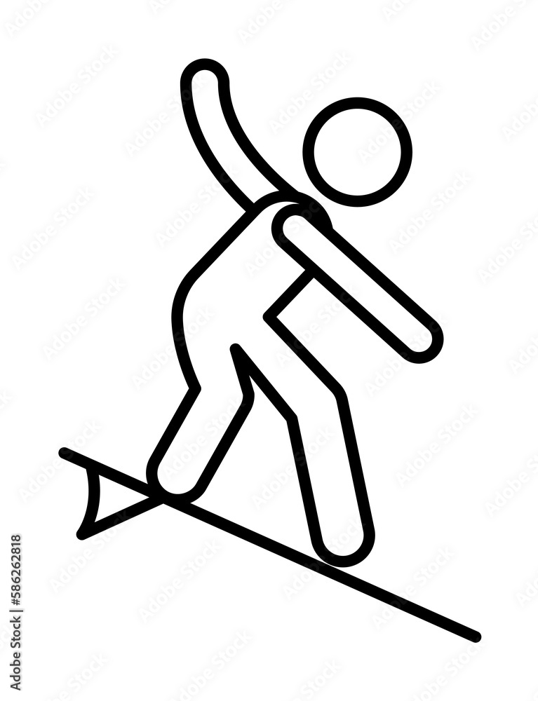 Poster surfing sign icon. element of navigation sign icon. thin line icon for website design and developmen