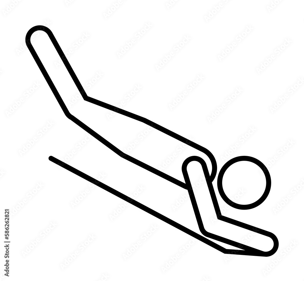Poster sledding sign icon. element of navigation sign icon. thin line icon for website design and developme