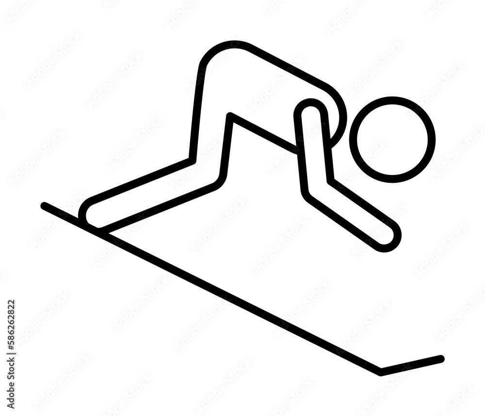 Poster skiing sign icon. element of navigation sign icon. thin line icon for website design and development