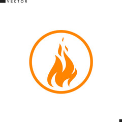 Red fire sign. Abstract emblem