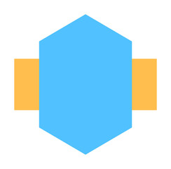 hexagon, label, badge icon. Element of material arrow symbol icon for mobile concept and web apps. Color hexagon, label, badge icon can be used for web and mobile