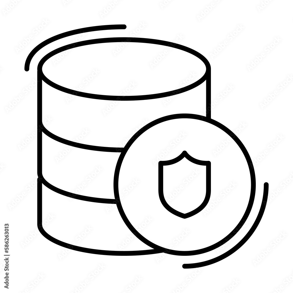 Poster database, security, networking icon. simple line, outline elements of storage and cloud icons for ui