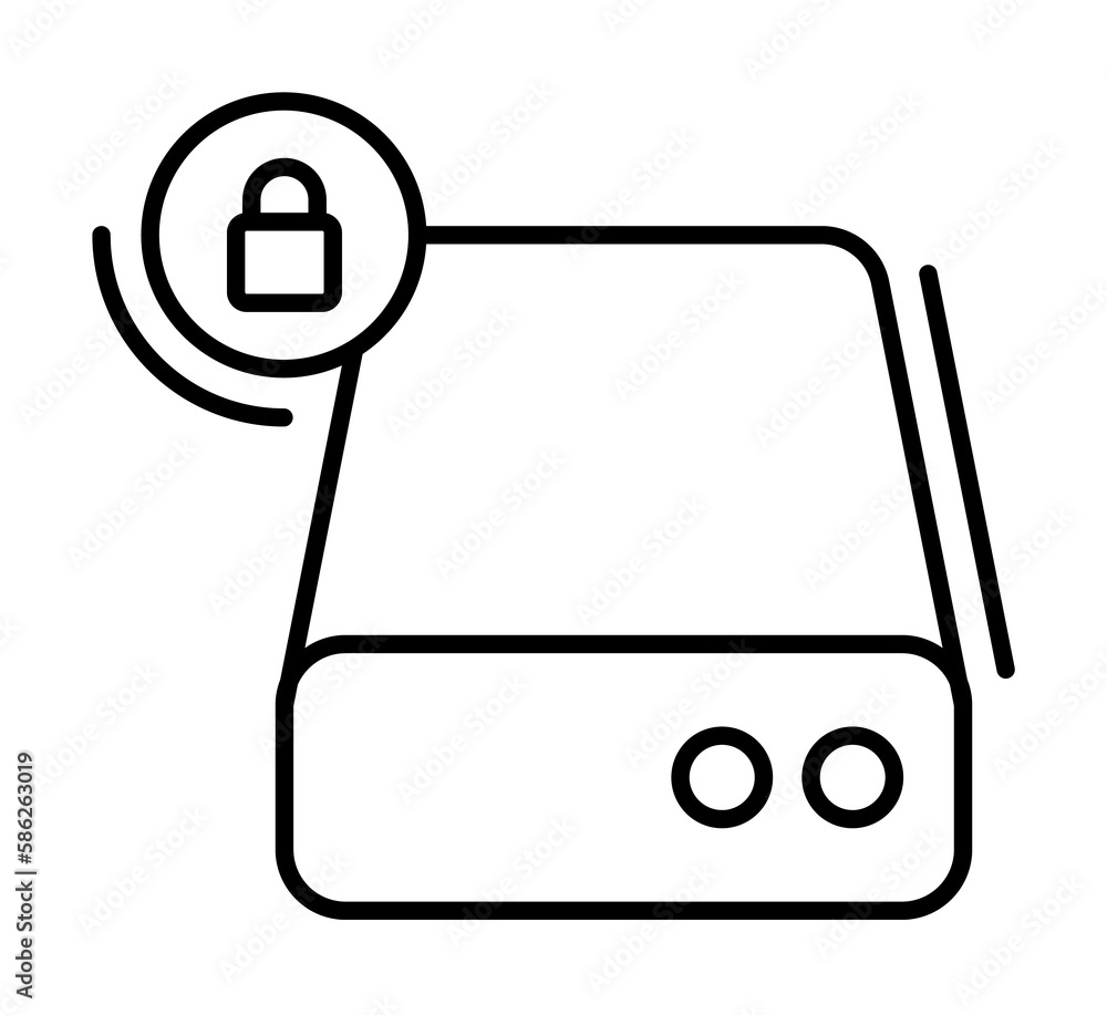 Poster hard disc, networking icon. simple line, outline elements of storage and cloud icons for ui and ux, 